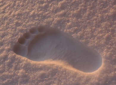 File photo of a footprint in snow