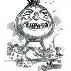 ‘Modern seven wonders of the world’ cartoon. Sunday Independent, 19 March 1911. A pamphlet published this year compared the salaries of public servants in 1910 between Scotland and Ireland, which had similar populations:

Government officials earning over £160 per year: Scotland, 944; Ireland, 4,397
