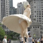 Marilyn Monroe is remembered in her most famous pose on Michigan Avenue in Chicago.
Image: Stephanie Himango/NBC/NBC NewsWire via AP Images