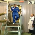 First man out - mission commander Alexey Sitev.