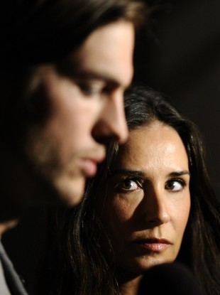 Ashton Kutcher and Demi Moore in April. 
