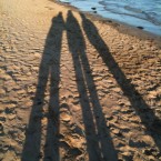 Casting long shadows on the beach in Rathmullan, Co Donegal this morning