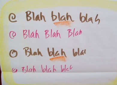 Blah blah blah... 'Bishop Brophy' took lessons learned from the article and posted them on a training flipchart