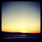 Last night's sunset fades over Sandymount Strand, Dublin