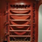 The reinforced blast doors protecting the silo
