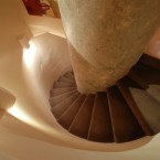Spiral staircase leads down...