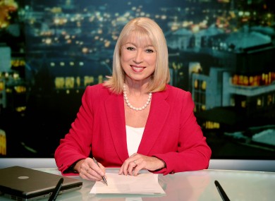 Anne Doyle shortly before the news broadcast began tonight