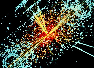 An example of a simulated experiment carried out by CERN, which may potentially give the first evidence for the existence of the 