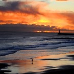 The sun rising yesterday morning over Tynemouth, England amid snow forecasts for the north of England. (Owen Humphreys/PA Wire)