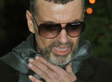 George Michael outside his home today