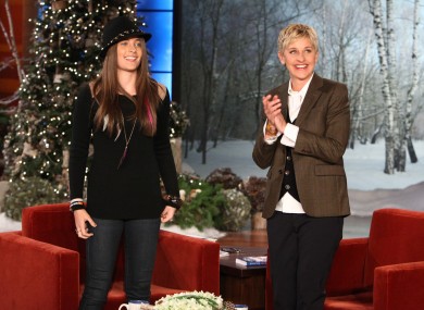 Paris Jackson with Ellen DeGeneres before a pre-recorded interview. 