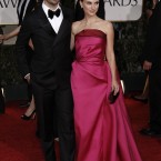 Former Golden Globes winner Natalie Portman and Benjamin Millepied arriving for last night's awards. (AP Photo/Matt Sayles/PA Images)