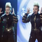 Jedward, highlighting their iconic hairstyle(s). (Image: KOBPIX)