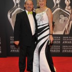 Mrs Brown/Brendan O'Carroll and Jenny Gibney en route to the awards this evening. (Photo by KOBPIX)