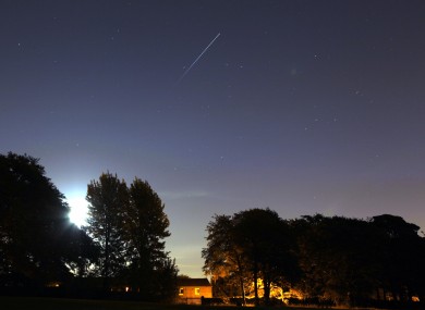 The International Space Station is seen orbiting the earth over Woolton in Liverpool, Merseyside.