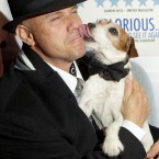 Uggie and trainer Omar Von Muller at a film screening in London last month. (AP Photo/Joel Ryan/PA Images)