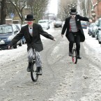 Clowns making an entrance for the Joseph Grimaldi memorial service. (Yui Mok/PA Wire)