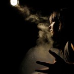 Marlena Staegar with 'Le Whaf' - a generator of clouds of flavour at the EDIBLE exhibition in Science Gallery, Dublin. Image: Julien Behal/PA Wire