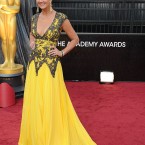 Nancy O'Dell was the first on the red carpet on the night. Designer unknown. 