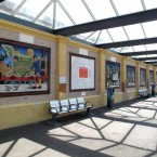 The view of the station platform with new mosaics. (Via mural-to-mosaic.blogspot.com)