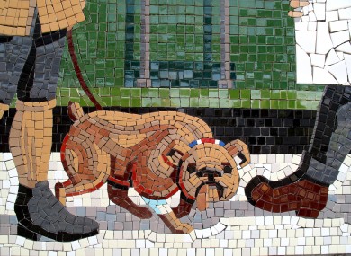 Detail of 1920s mosaic panal