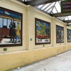 The panels at Bray Dart station that are to replaced under the mural to mosaic project. (Via mural-to-mosaic.blogspot.com)