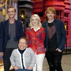 Actors Tom Felton, Warwick Davis, Evanna Lynch and Rupert Grint attend a photocall to launch the Warner Bros. Studio Tour London - The Making Of Harry Potter, at Leavesden Studios in Hertfordshire.