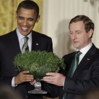 Shortly after his election as Taoiseach last year, Enda Kenny travelled over to Washington for his first White House shamrock session. (AP Photo/PA Images)