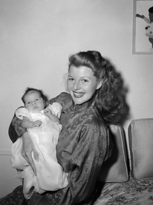 Hollywood star Rita Hayworth with her daughter Rebecca in January 1945. She said of her parenting style: 