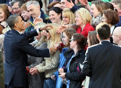 US President Barack Obama meets members of the public in College Green in Dublin last year