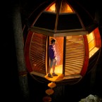 View of the treehouse at night. (Image via Joel Allen)