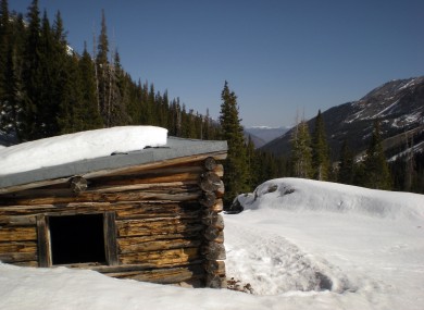 The cabin near Aspen in Colorado where as many as six cows froze to death. 
