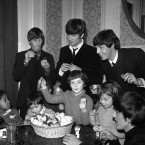 The Beatles provided inspiration for Church of England Children's Society orphans as they painted mop-topped Easter eggs at London's Scala Theatre in England on March 25, 1964 (AP Photo/P.)