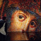 An image of the Holy Mother made of Easter eggs in the St Sophia Cathedral in Kiev, Ukraine in 2010. About 15 thousand eggs hand-painted in traditional Ukrainian style were used by Ukrainian artist Oksana Mas during creation of the composition. (AP Photo/Efrem Lukatsky)