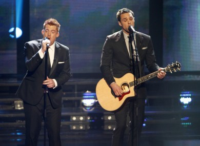 The Voice winner Pat Byrne with his coach Niall Breslin aka Bressie 