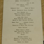 A first class dinner menu from the Titanic ocean liner. The menu card fetched $88,500 in a New York auction in 2004. (AP Photo/Diane Bondareff)