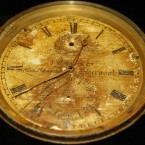 A chronometer from the bridge of the Titanic. (AP Photo/Alastair Grant)