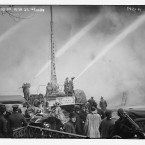 Firemen tackling a blaze at a burning building on 14th Street, 1909. (Library of Congress, Prints & Photographs Division)