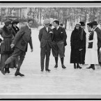 Ice-skaters at play in Tuxedo Park, New York. Image taken between 1904 and 1924. (Library of Congress, Prints & Photographs Division)