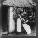 Reading the post outside a family home in Co Monaghan, 1903. (Library of Congress, Prints & Photographs Division)