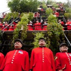 Chelsea Pensioners open Diarmuid Gavin's Westland Magical Garden, a 24-metre-high seven-tiered garden display. (Dominic Lipinski/PA Wire)