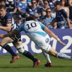 The heat was on for Leinster's Brian O'Driscoll (seen here with Ospreys player Dan Bigger) during the RaboDirect PRO12 Final at the RDS, Dublin. Image: Niall Carson/PA Wire