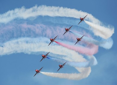 Some spectacular scenes from the Red Arrows training session at the RAF Scampton base today ahead of their display season opener on Saturday. 