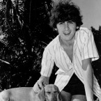 Beatle George Harrison in Nassau in the Bahamas in 1964 - the dog isn't his though; the dachshund named Bendix lived at Harrison's host home in the Bahamas. (AP Photo/Press Association Images)