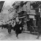 People walking in the Bowery, January 1914. (Library of Congress, Prints & Photographs Division)