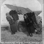 Women carrying turf in the village of Dooagh on Achill Island, 1903.  (Library of Congress, Prints & Photographs Division)
