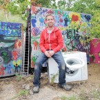 Designer David Shorthall pictured in his garden 'Changing Perceptions'. (Photo: Laura Hutton/Photocall Ireland)