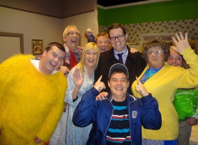 Simon Carty with the cast of Mrs Brown's Boys. You can probably guess which one he is...