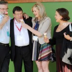 Sinn Fein president Gerry Adams, Pat Doherty, Toireasa Ferris and Mary Lou McDonald have an ice-cream break at the party's Ard Fheis at the INEC, Killarney on Saturday. Image: Laura Hutton/Photocall Ireland