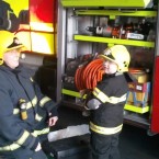 Dylan checking that all this fire safety equipment is good to go.